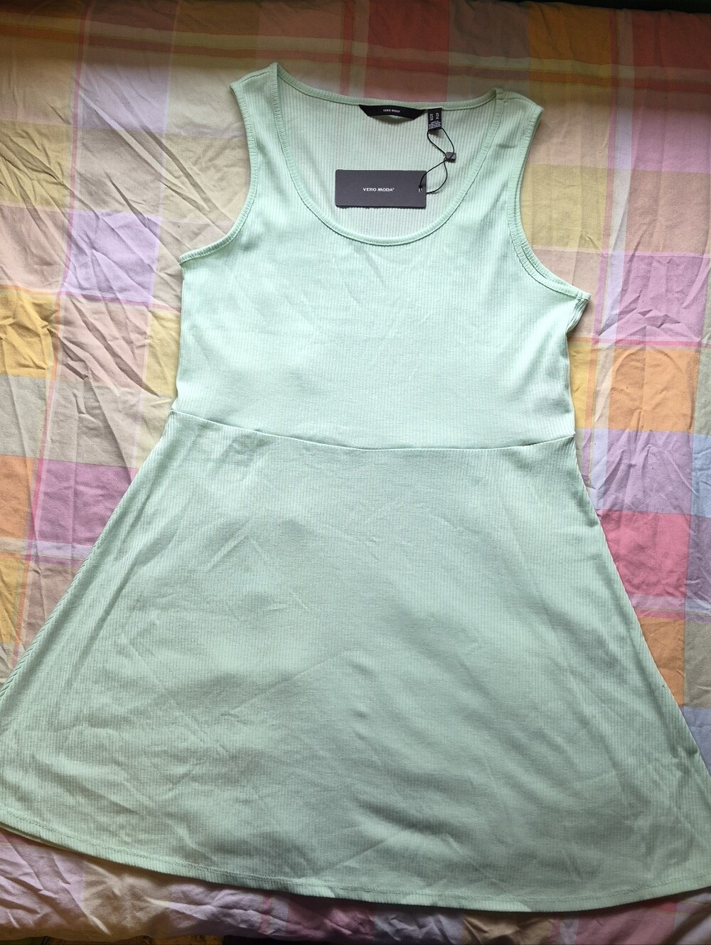 Vero Moda Mint Green Ribbed Tank Dress